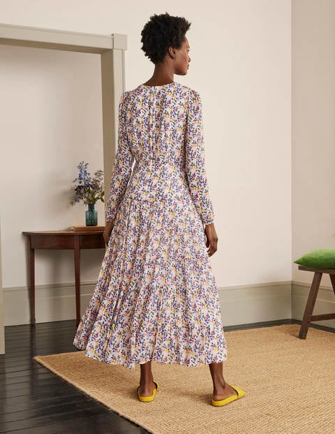 Annie Tiered Midi Dress - Ivory, Peony Burst Small Annie Tiered Midi Dress - Ivory, Peony Burst Small