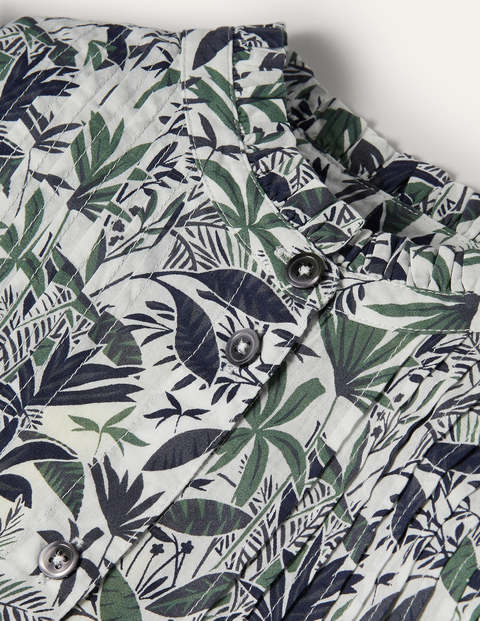 Miranda Blouse - Ivory, Tropical Palm Miranda Blouse - Ivory, Tropical Palm