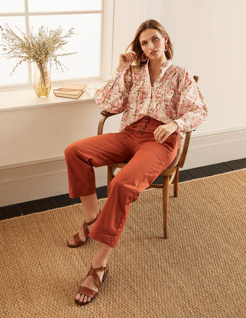 Miranda Blouse - Milkshake, Tropical Palm Miranda Blouse - Milkshake, Tropical Palm