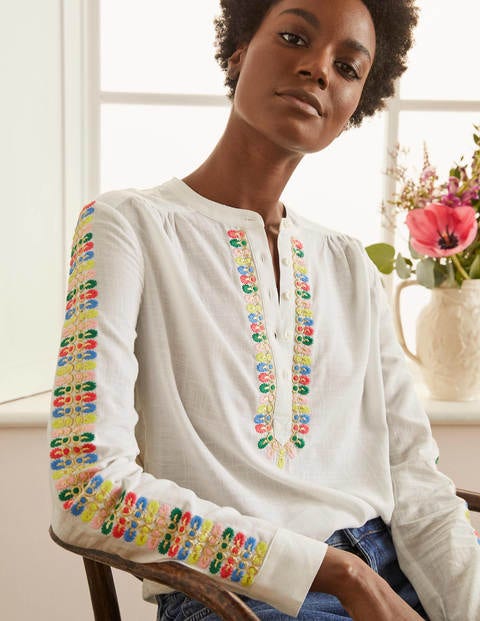Esme Embroidered Top - White Esme Embroidered Top - White