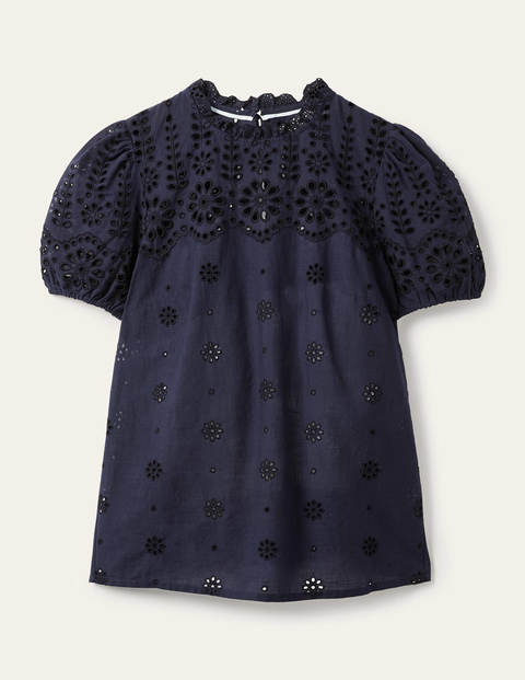 Altheda Broderie Top - Navy Altheda Broderie Top - Navy