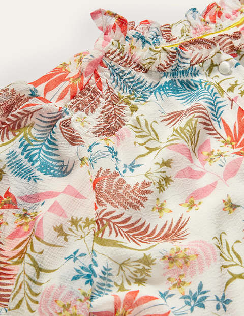 Anastasia Smocked Top - Ivory, Safari Fern Anastasia Smocked Top - Ivory, Safari Fern