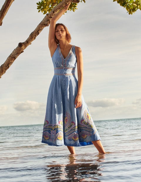 linen midi dress uk