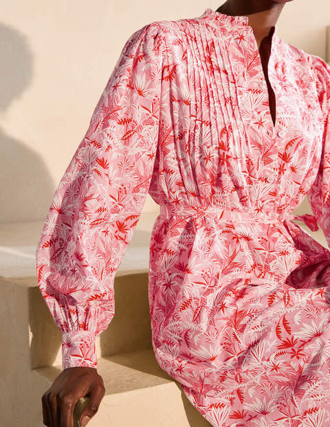 Antonia Cotton Shirt Dress - Azalea, Tropical Palm Antonia Cotton Shirt Dress - Azalea, Tropical Palm