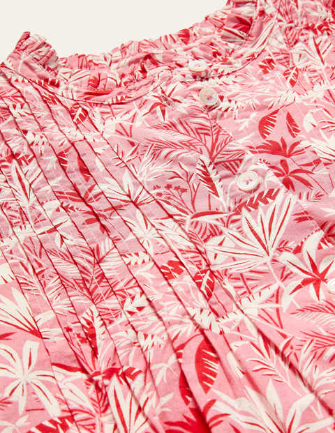 Antonia Cotton Shirt Dress - Azalea, Tropical Palm Antonia Cotton Shirt Dress - Azalea, Tropical Palm