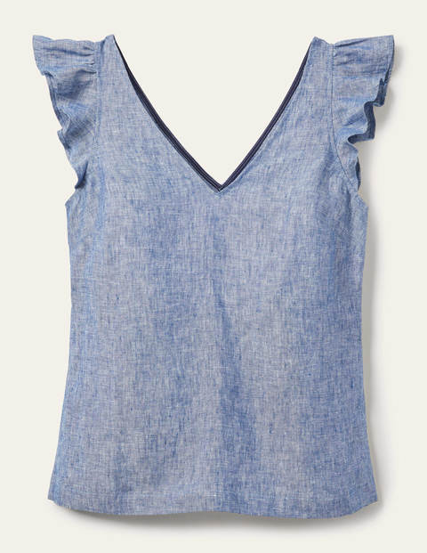 Top Andrea en lin - Chambray Top Andrea en lin - Chambray