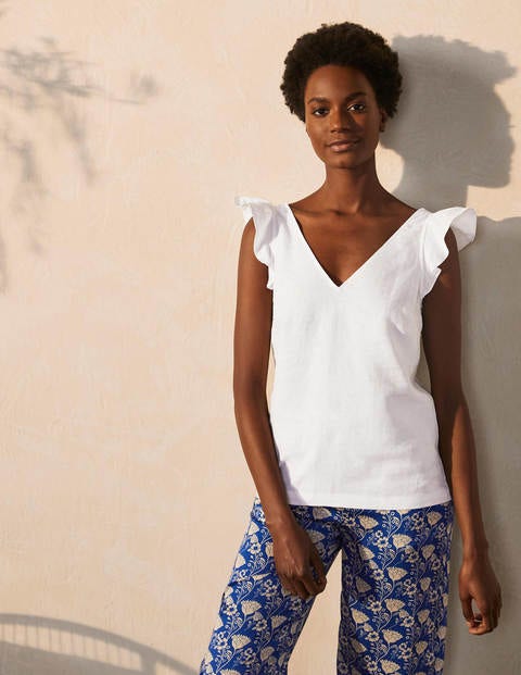 Andrea Linen Top - White Andrea Linen Top - White