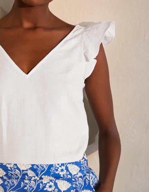 Andrea Linen Top - White Andrea Linen Top - White