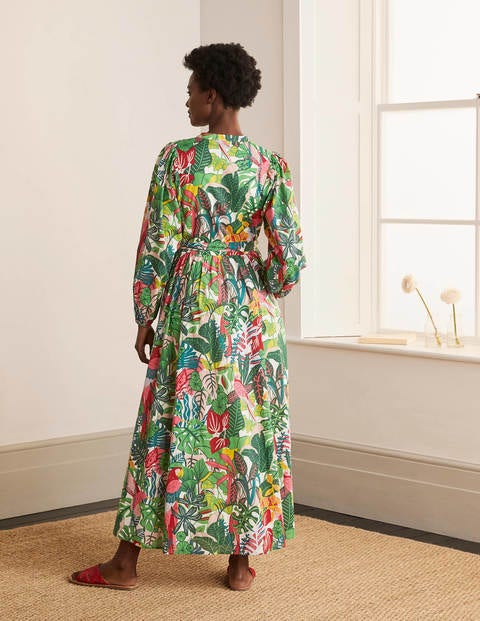 Amelia Maxikleid aus Baumwolle - Palmblattgrün, Paradiesischer Dschungel Amelia Maxikleid aus Baumwolle - Palmblattgrün, Paradiesischer Dschungel