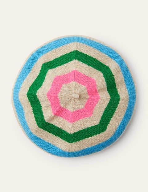 Cashmere Beret - Multi Stripe Cashmere Beret - Multi Stripe