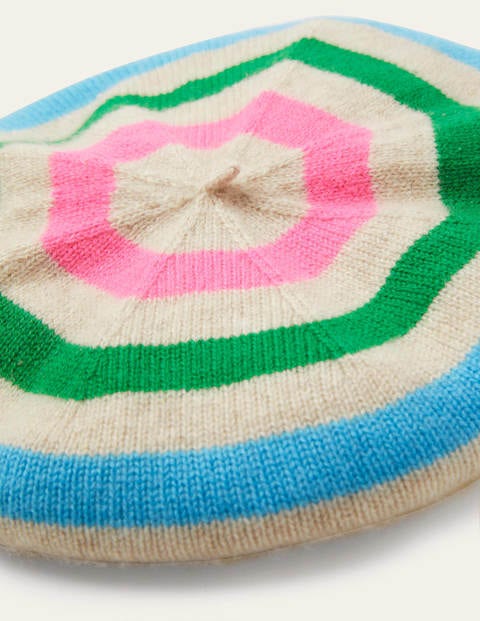 Cashmere Beret - Multi Stripe Cashmere Beret - Multi Stripe
