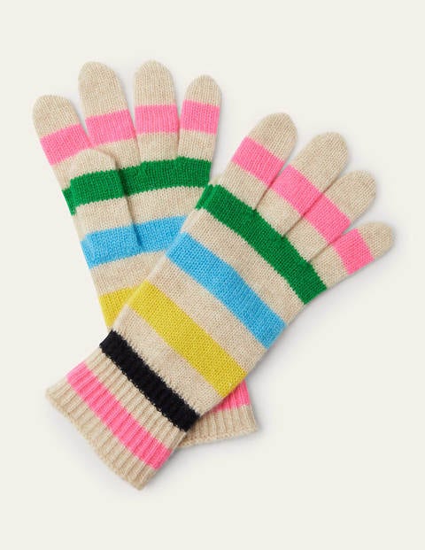 Cashmere Gloves - Multi Stripe
