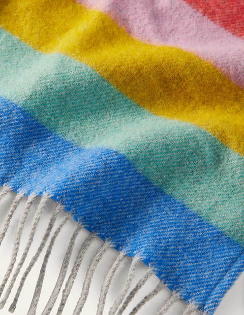Cape aus Wolle - Grau, Regenbogenstreifen Cape aus Wolle - Grau, Regenbogenstreifen