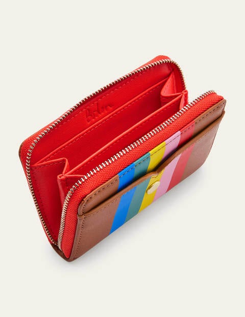 Mini Wallet - Tan Multi Stripe