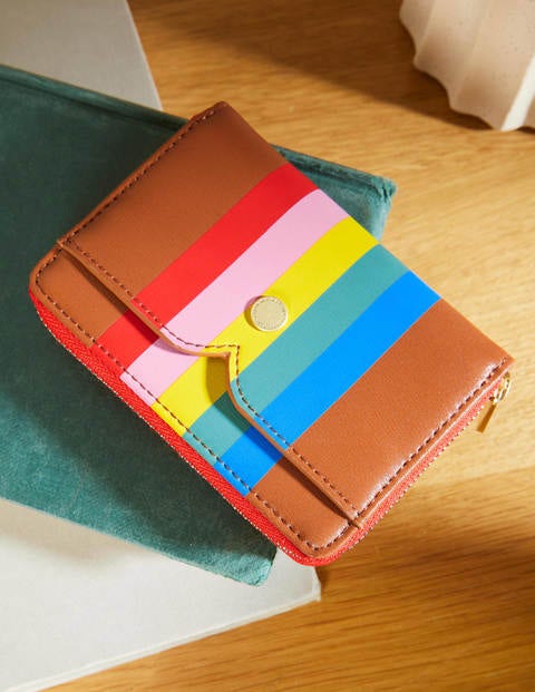 Mini Wallet - Tan Multi Stripe Mini Wallet - Tan Multi Stripe