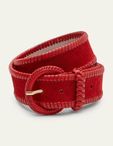 Woven Waist Belt - Red