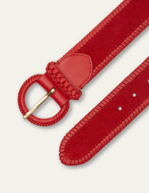 Woven Waist Belt - Red
