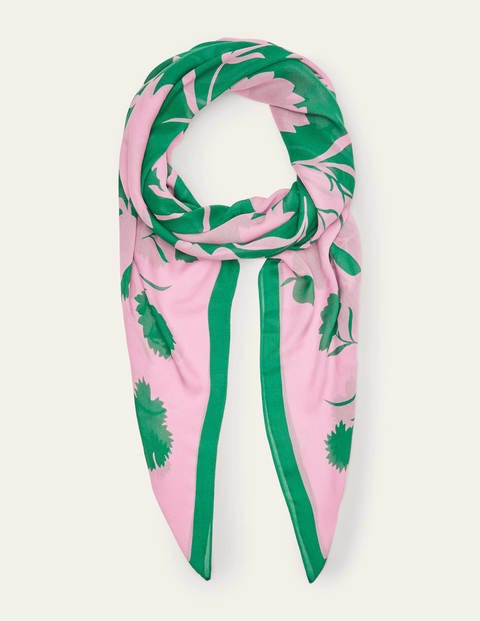 Print Scarf - Pink Lemonade, Leafy Bud