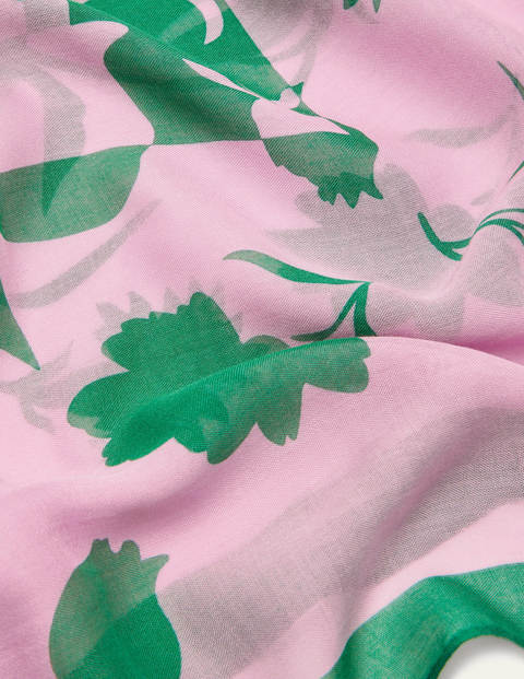 Print Scarf - Pink Lemonade, Leafy Bud Print Scarf - Pink Lemonade, Leafy Bud
