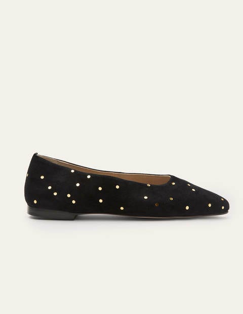 Catriona Ballerinas - Schwarz/Gold, Verstreute Tupfen Catriona Ballerinas - Schwarz/Gold, Verstreute Tupfen