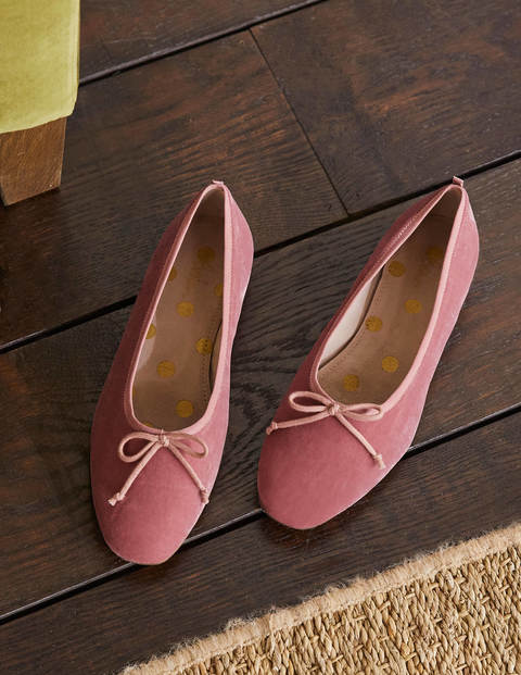 Hoch geschnittene Ballerinas - Graurosa, Samt Hoch geschnittene Ballerinas - Graurosa, Samt