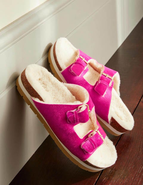 Bequeme Slipper - Festivalrosa, Samt Bequeme Slipper - Festivalrosa, Samt