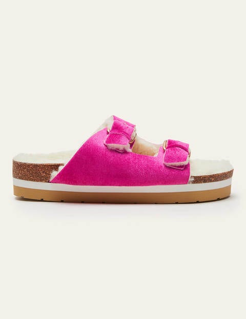 Bequeme Slipper - Festivalrosa, Samt Bequeme Slipper - Festivalrosa, Samt