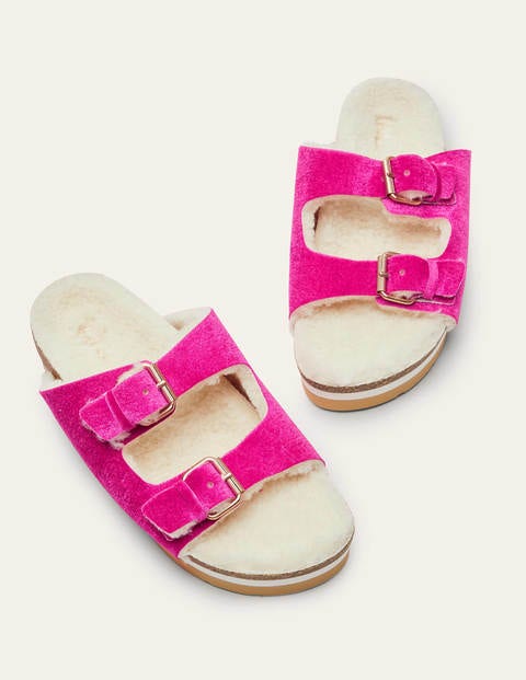 Bequeme Slipper - Festivalrosa, Samt Bequeme Slipper - Festivalrosa, Samt