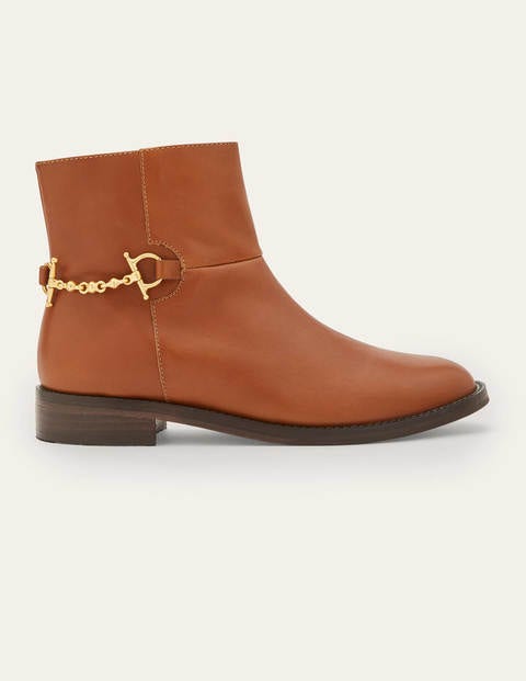Snaffle Detail Ankle Boots - Dark Tan Snaffle Detail Ankle Boots - Dark Tan