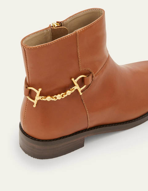 Snaffle Detail Ankle Boots - Dark Tan Snaffle Detail Ankle Boots - Dark Tan