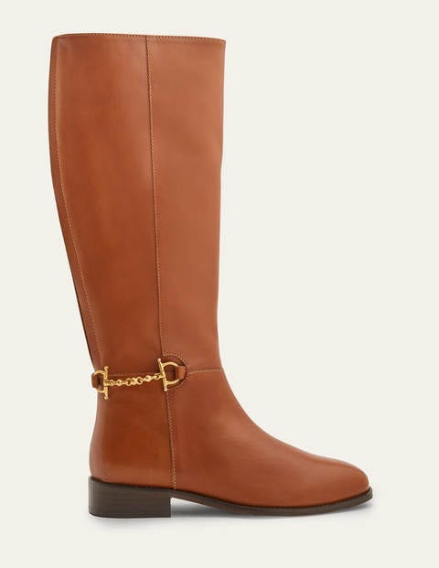Snaffle Detail Riding Boots - Dark Tan Snaffle Detail Riding Boots - Dark Tan