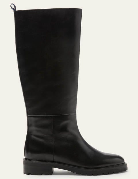 Robuste kniehohe Stiefel zum Hineinschlüpfen - Schwarz Robuste kniehohe Stiefel zum Hineinschlüpfen - Schwarz