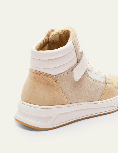 Heather High Top Trainers - Natural Borg Heather High Top Trainers - Natural Borg
