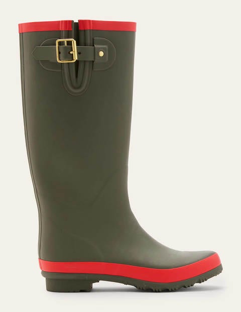 Wellington Boots - Classic Khaki/Cherry Red Wellington Boots - Classic Khaki/Cherry Red