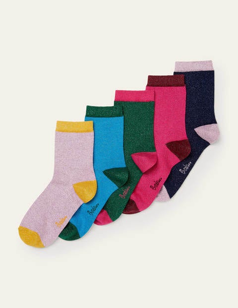 Five Pack Ankle Socks - Multi Sparkle