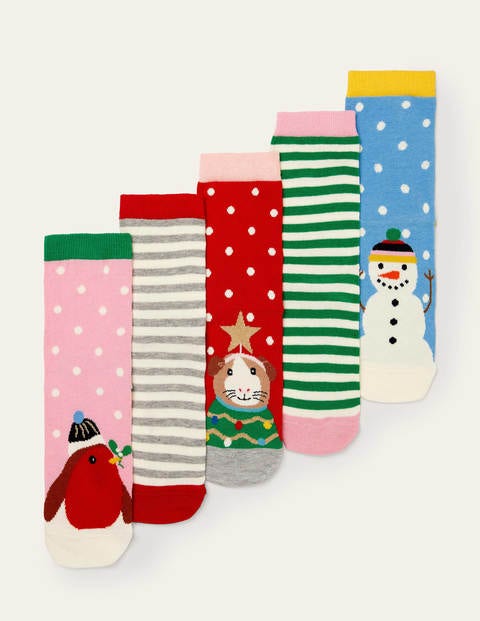 Knöchelsocken im 5er-Pack - Mini-Version, Festlich Knöchelsocken im 5er-Pack - Mini-Version, Festlich