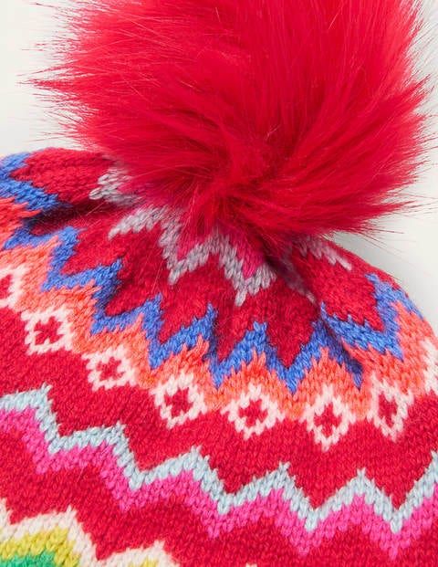 Fair-Isle-Mütze - Rockabilly-Rot Fair-Isle-Mütze - Rockabilly-Rot