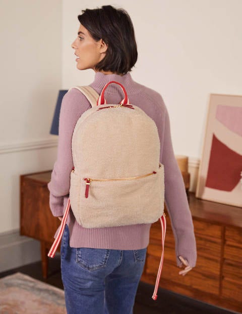 Sac à dos en borg - Couleur naturelle Sac à dos en borg - Couleur naturelle