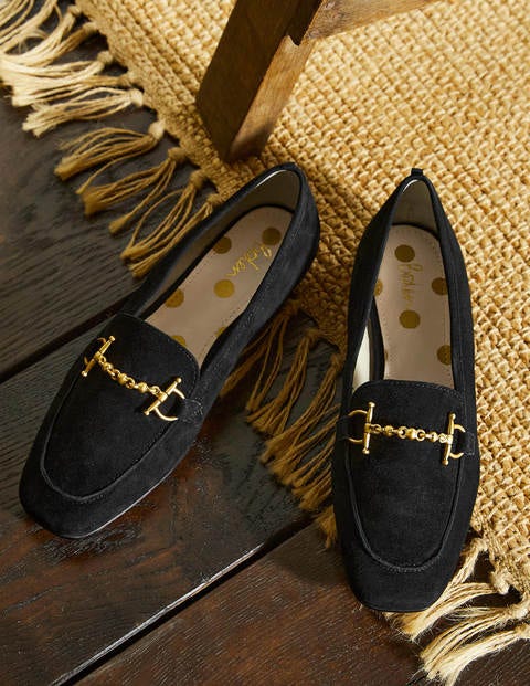 Snaffle Loafers - Black Suede