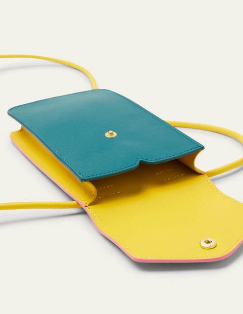 Handytasche zum Umhängen - Waldgrün/Kirschblütenrosa/Wespengelb Handytasche zum Umhängen - Waldgrün/Kirschblütenrosa/Wespengelb