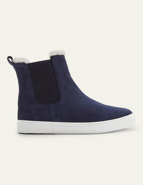 Shearling Chelsea Boots - Navy Shearling Chelsea Boots - Navy