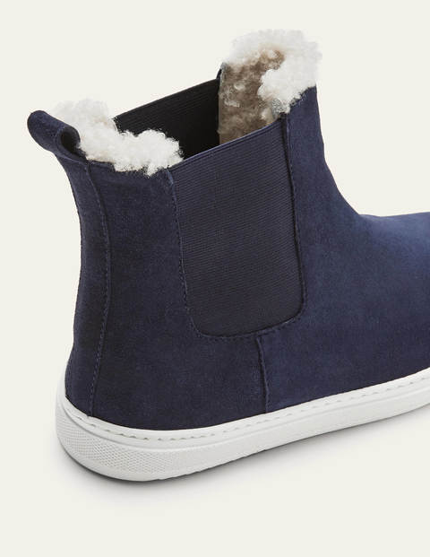 Shearling Chelsea Boots - Navy Shearling Chelsea Boots - Navy