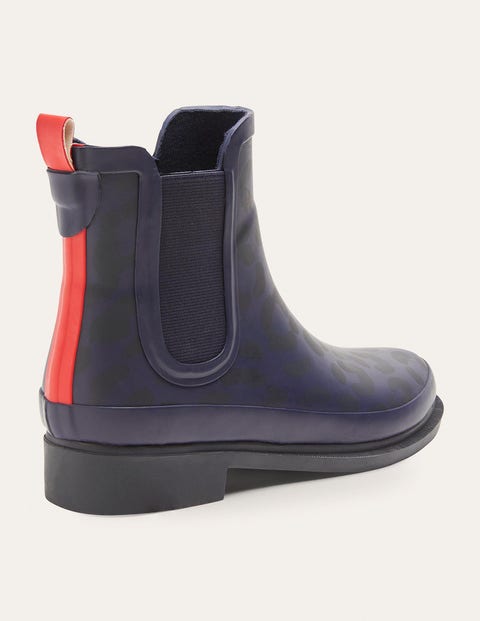 Chelsea Wellington Boots - Navy Leopard Chelsea Wellington Boots - Navy Leopard