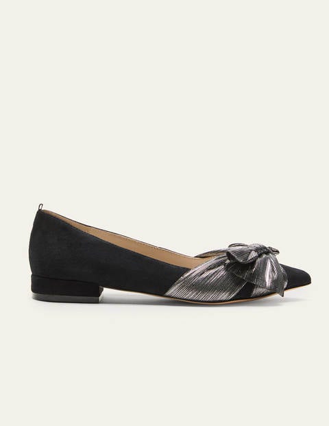 Chaussures Vanessa avec nœud - Noir/gris acier Chaussures Vanessa avec nœud - Noir/gris acier