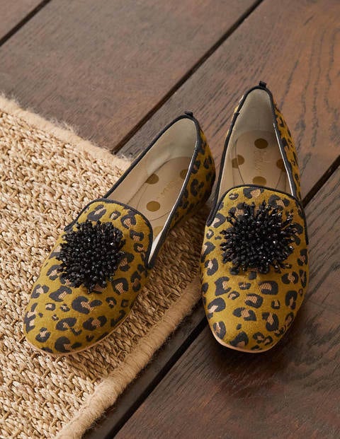 Gabriella Embellished Loafers - Metallic Jacquard Leopard Gabriella Embellished Loafers - Metallic Jacquard Leopard
