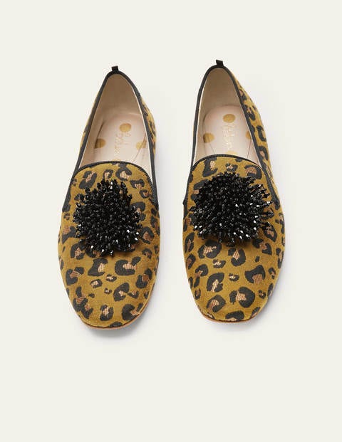 Gabriella Embellished Loafers - Metallic Jacquard Leopard Gabriella Embellished Loafers - Metallic Jacquard Leopard
