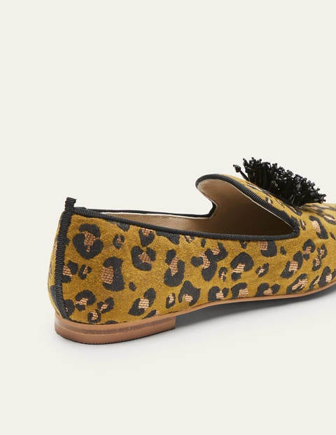 Gabriella Embellished Loafers - Metallic Jacquard Leopard Gabriella Embellished Loafers - Metallic Jacquard Leopard
