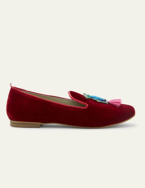 Gabriella Embellished Loafers - Wine Velvet/Beetle Gabriella Embellished Loafers - Wine Velvet/Beetle