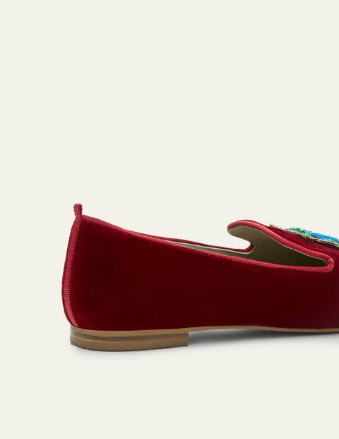 Gabriella Embellished Loafers - Wine Velvet/Beetle Gabriella Embellished Loafers - Wine Velvet/Beetle