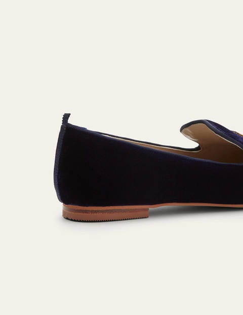 Gabriella Embellished Loafers - Navy Velvet/Bird Gabriella Embellished Loafers - Navy Velvet/Bird